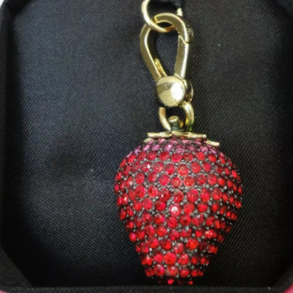 Juicy Couture Pave Ombré Strawberry Charm RED & PINK SWAROVSKI CRYSTALS